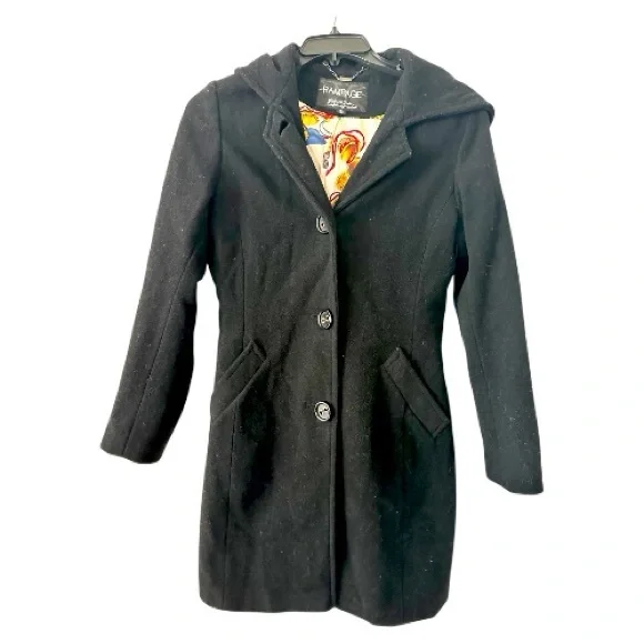Rampage Wool Women's Black Trench Coat - Picture 1 of 7
